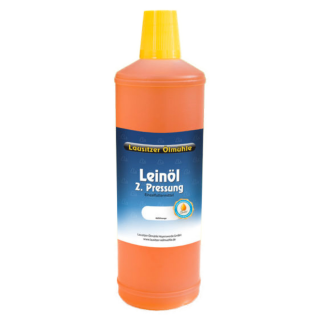 Leinöl - 2. Pressung als Tierfutter für Pferde und Hunde, Rohleinöl, 1 Liter
