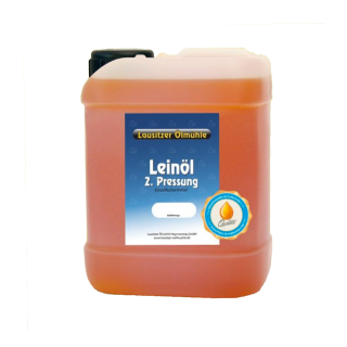 Leinöl - 2. Pressung als Tierfutter für Pferde und Hunde, Rohleinöl, 5 Liter